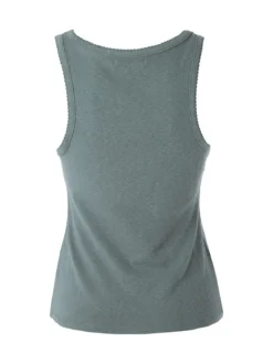 Solada Top donna in tinta unita con scollo quadrato - verde