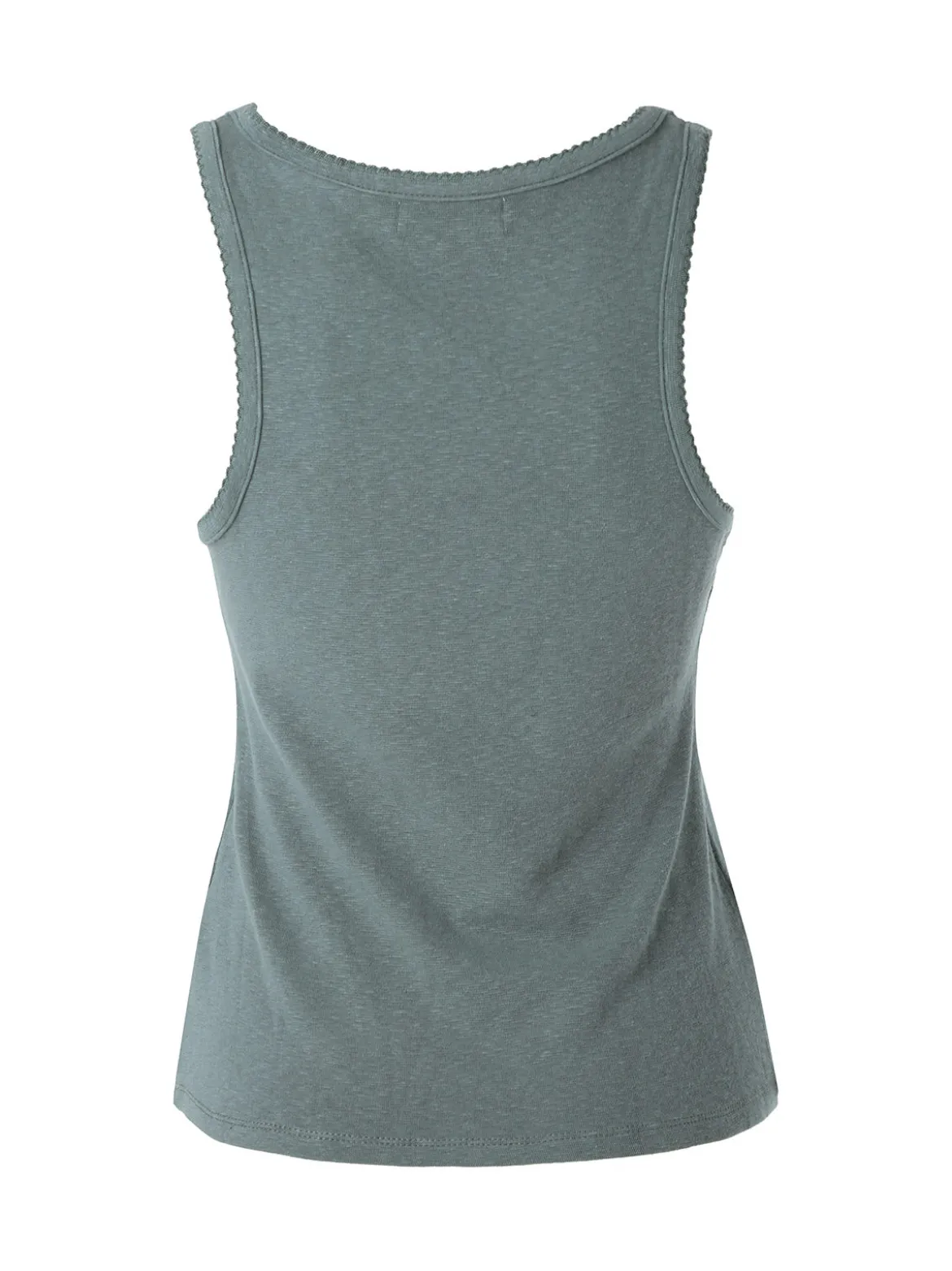 Solada Top donna in tinta unita con scollo quadrato - verde