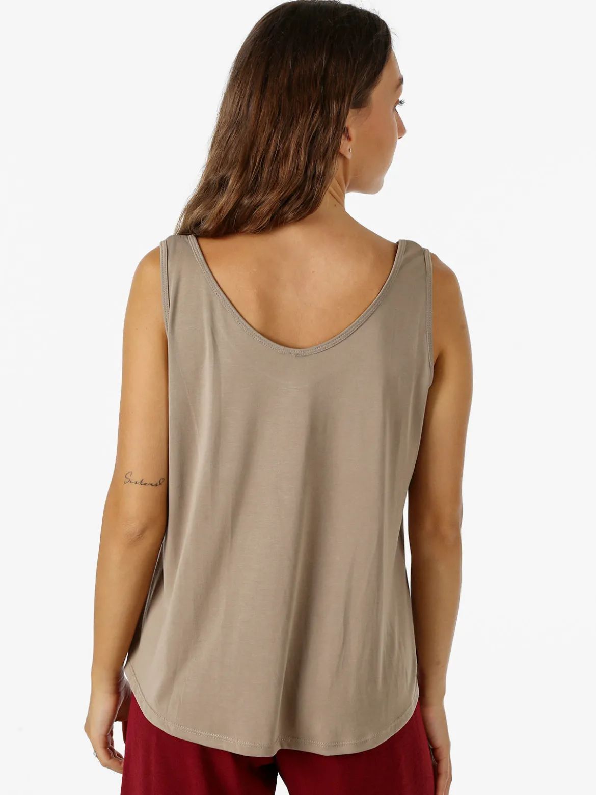 Solada Top donna oversize in viscosa - taupe