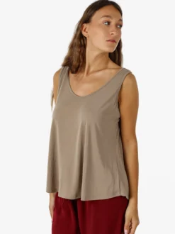 Solada Top donna oversize in viscosa - taupe