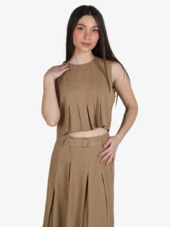 Solada Top donna smanicato con zip sulla schiena