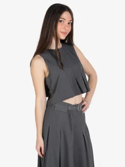 Solada Top donna smanicato con zip sulla schiena