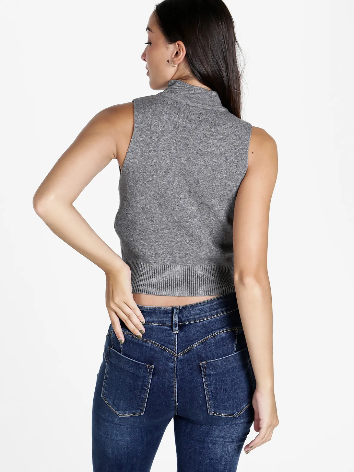 Solada Top donna smanicato in maglia