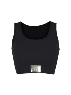 Solada Top donna sportivo a costine con coppe imbottite