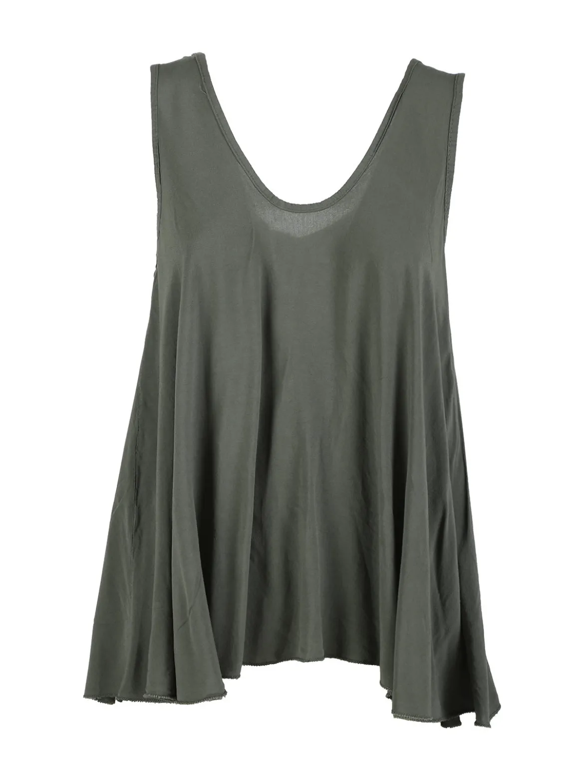 Solada Top donna svasato con scollo a V - militare