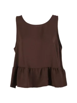Solada Top donna tinta unita - marrone