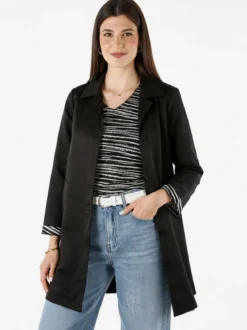 Solada Trench impermeabile da donna con bottoni - nero