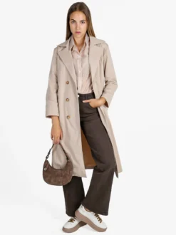 Solada Trench lungo da donna a doppiopetto - beige