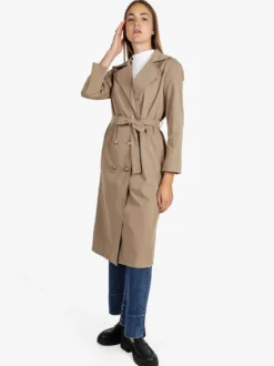 Solada Trench lungo da donna a doppiopetto - cammello