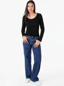 Solada T-shirt a maniche lunghe da donna in cotone - nero