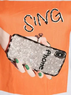 Solada T-shirt con stampa e perline