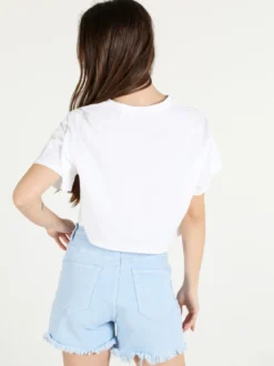 Solada T-shirt crop donna in cotone oversize