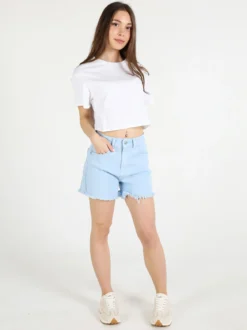 Solada T-shirt crop donna in cotone oversize
