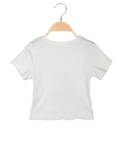 Solada T-shirt da bambina a costine con borsetta