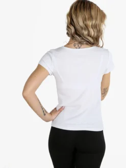 Solada T-shirt da donna a costine con scollo a V