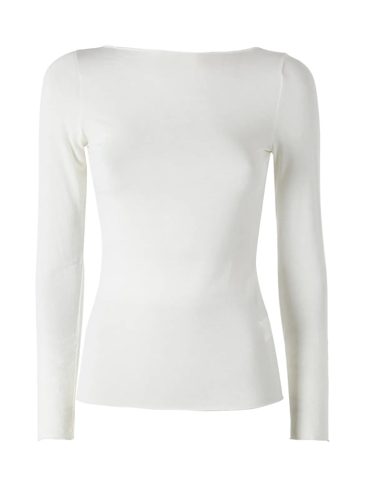 Solada T-shirt donna a maniche lunghe con scollo a barca - bianco