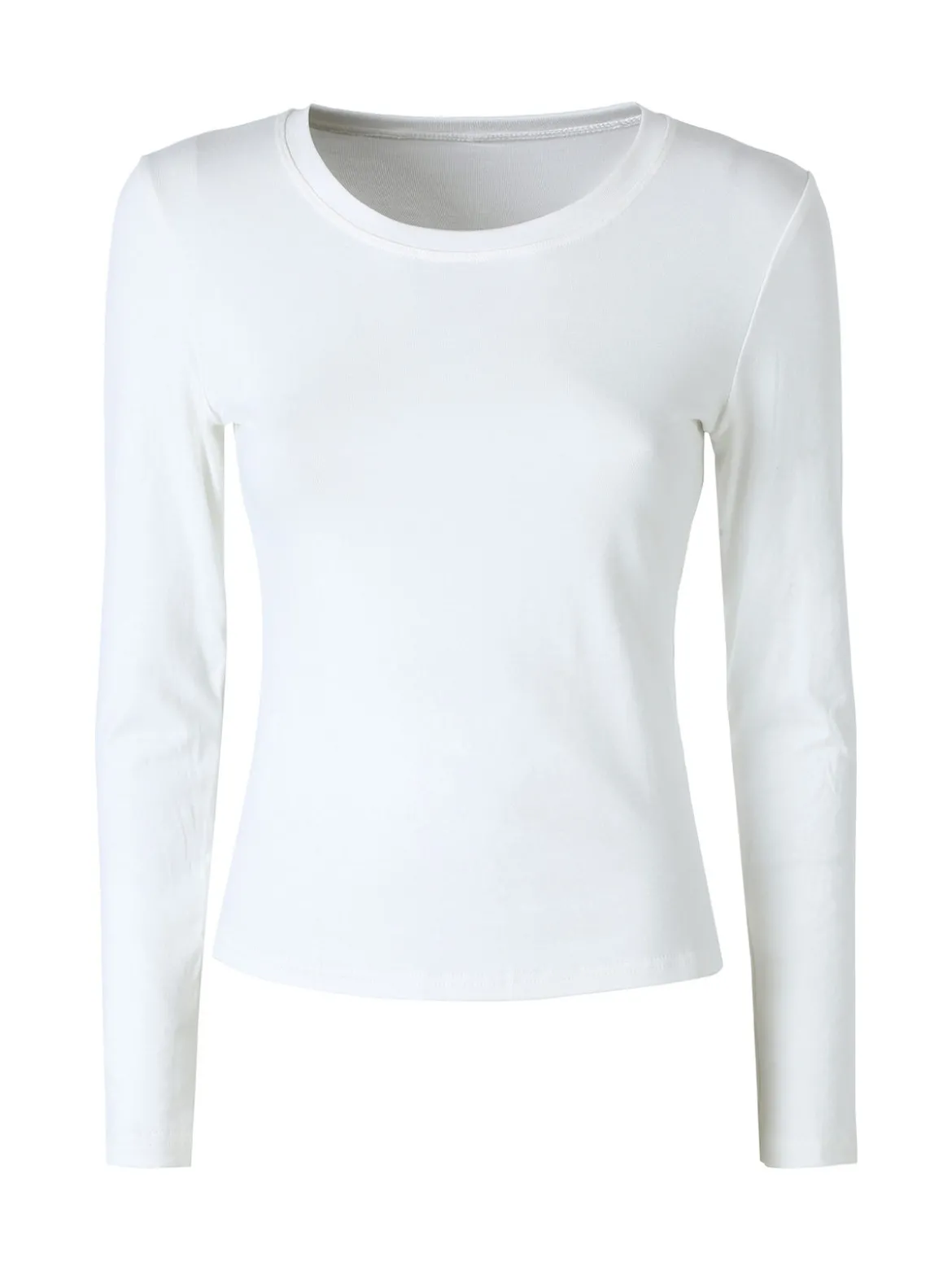 Solada T-shirt donna a maniche lunghe con scollo tondo - bianco