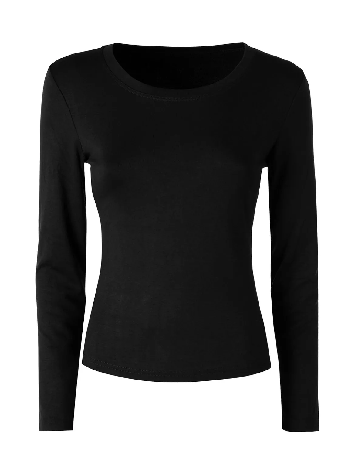 Solada T-shirt donna a maniche lunghe con scollo tondo - nero