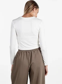 Solada T-shirt donna a maniche lunghe in viscosa - bianco
