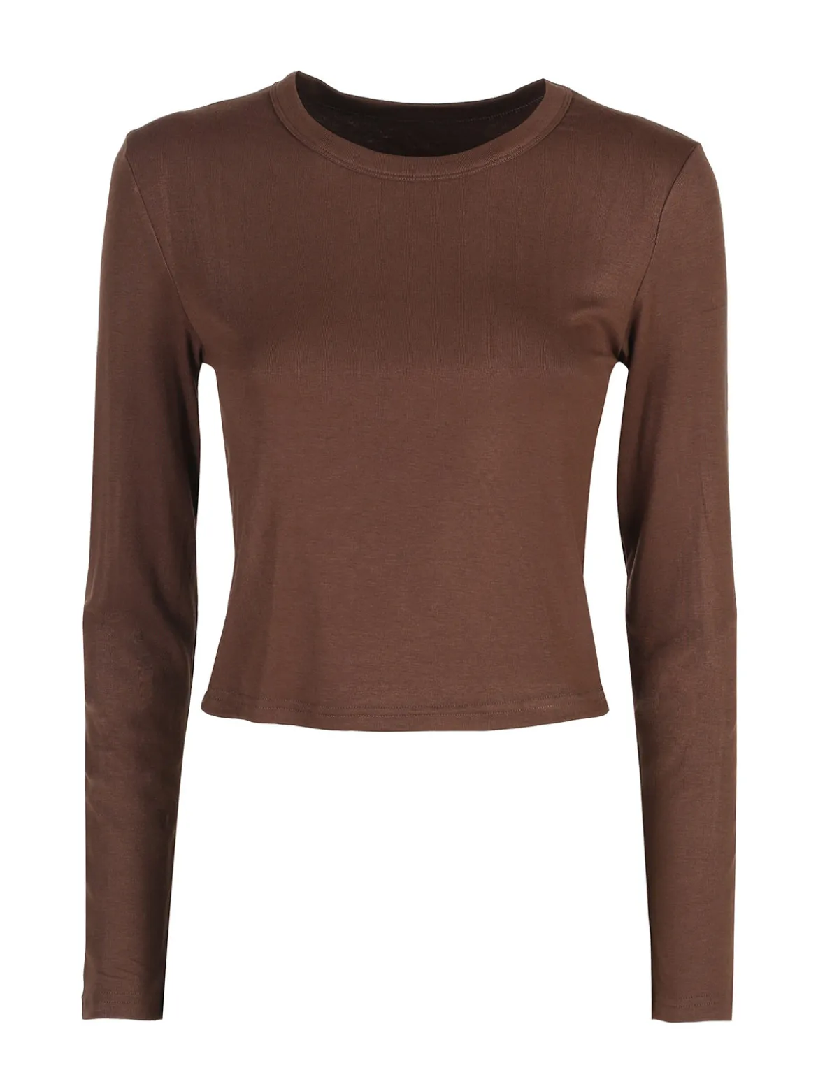 Solada T-shirt donna a maniche lunghe in viscosa - marrone
