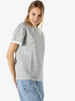 Solada T-shirt donna con dettagli in pizzo - grigio