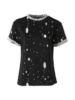 Solada T-shirt donna con dettagli in pizzo - nero