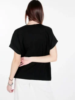 Solada T-shirt donna con stampa farfalle e dettagli strass