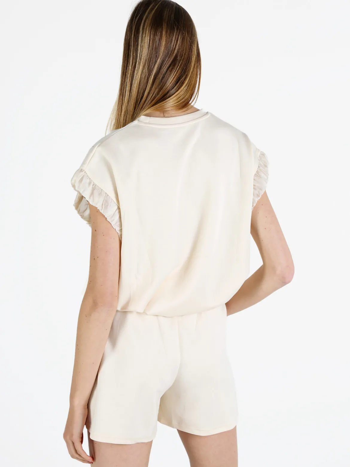 Solada T-shirt donna con strass - beige