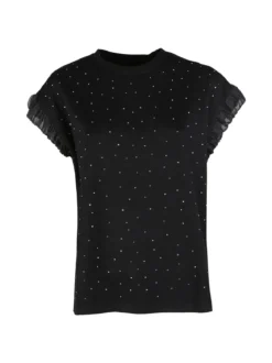 Solada T-shirt donna con strass - nero