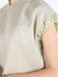 Solada T-shirt donna con strass - verde chiaro