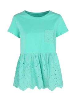 Solada T-shirt donna con taschino e ricami macramè