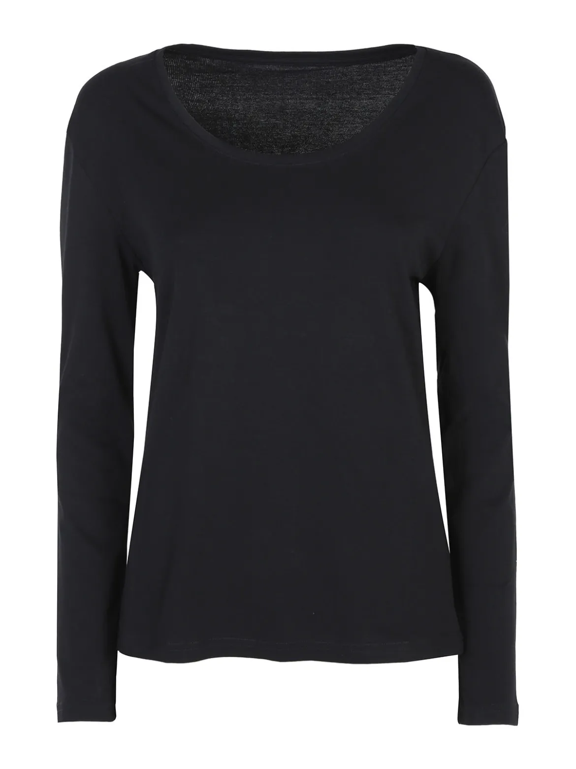 Solada T-shirt donna girocollo a maniche lunghe in cotone - nero
