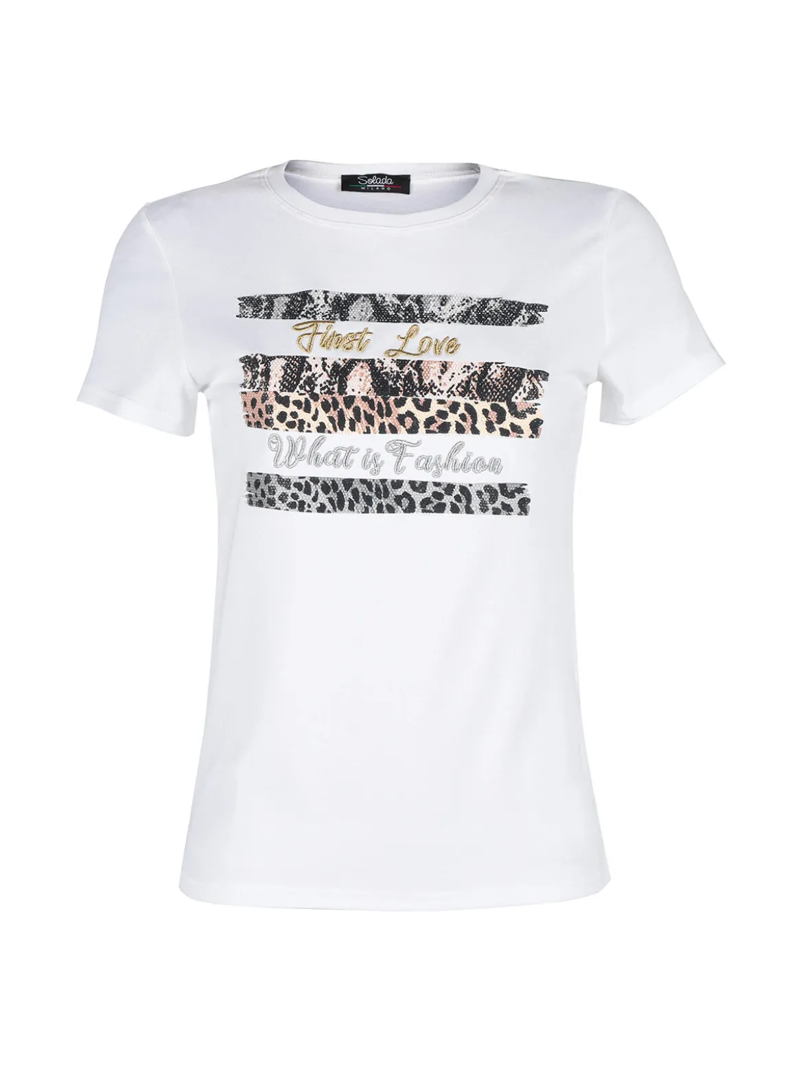 Solada T-shirt donna in cotone con dettagli animalier