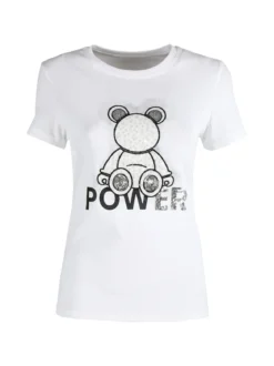 Solada T-shirt donna in cotone con paillettes