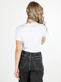 Solada T-shirt donna in cotone con paillettes e perle