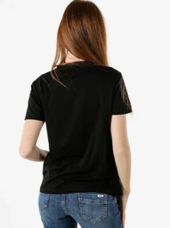 Solada T-shirt donna in cotone con stampa orsacchiotti e strass - nero