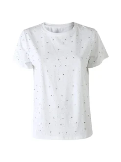 Solada T-shirt donna in cotone con strass - bianco