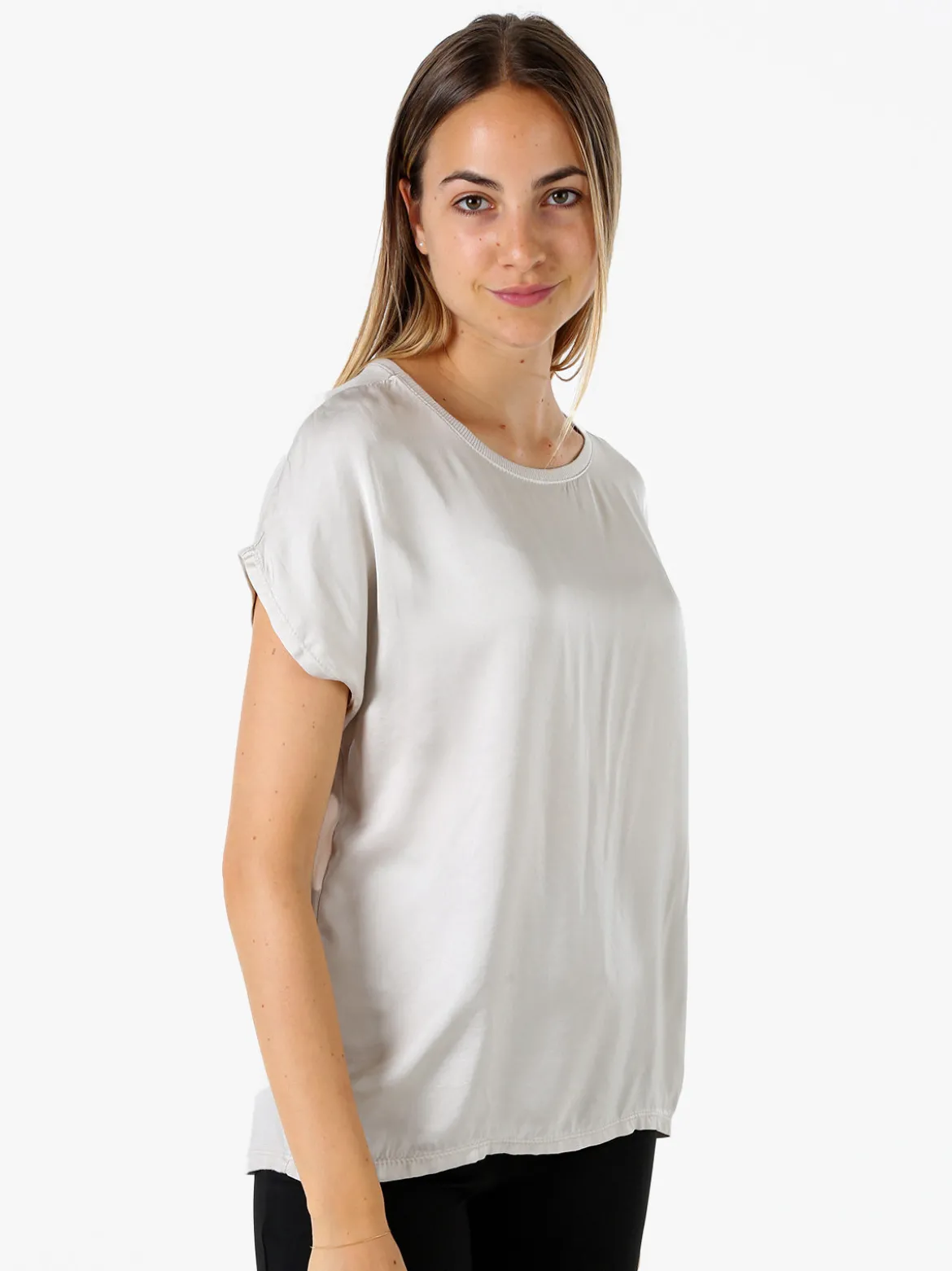 Solada T-shirt donna in viscosa e seta - beige