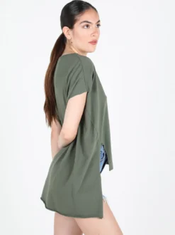 Solada T-shirt donna oversize con taschino
