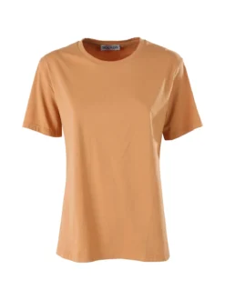 Solada T-shirt donna oversize in cotone - cammello