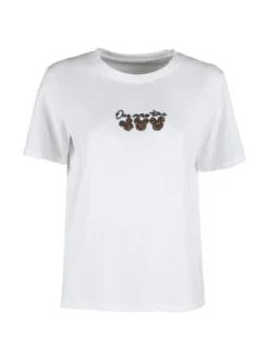 Solada T-shirt donna oversize in cotone con strass