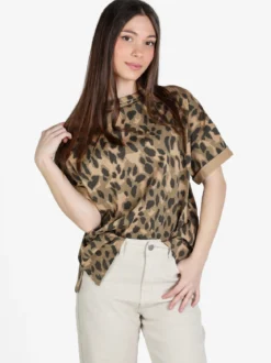 Solada T-shirt donna ovesize con stampa animalier