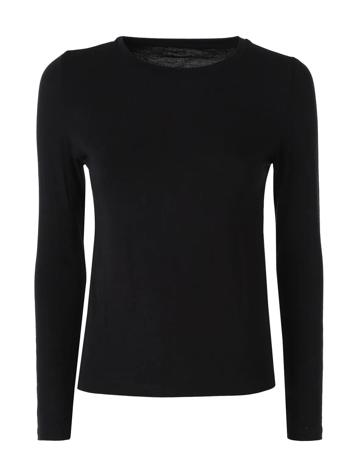 Solada T-shirt girocollo da donna a maniche lunghe - nero