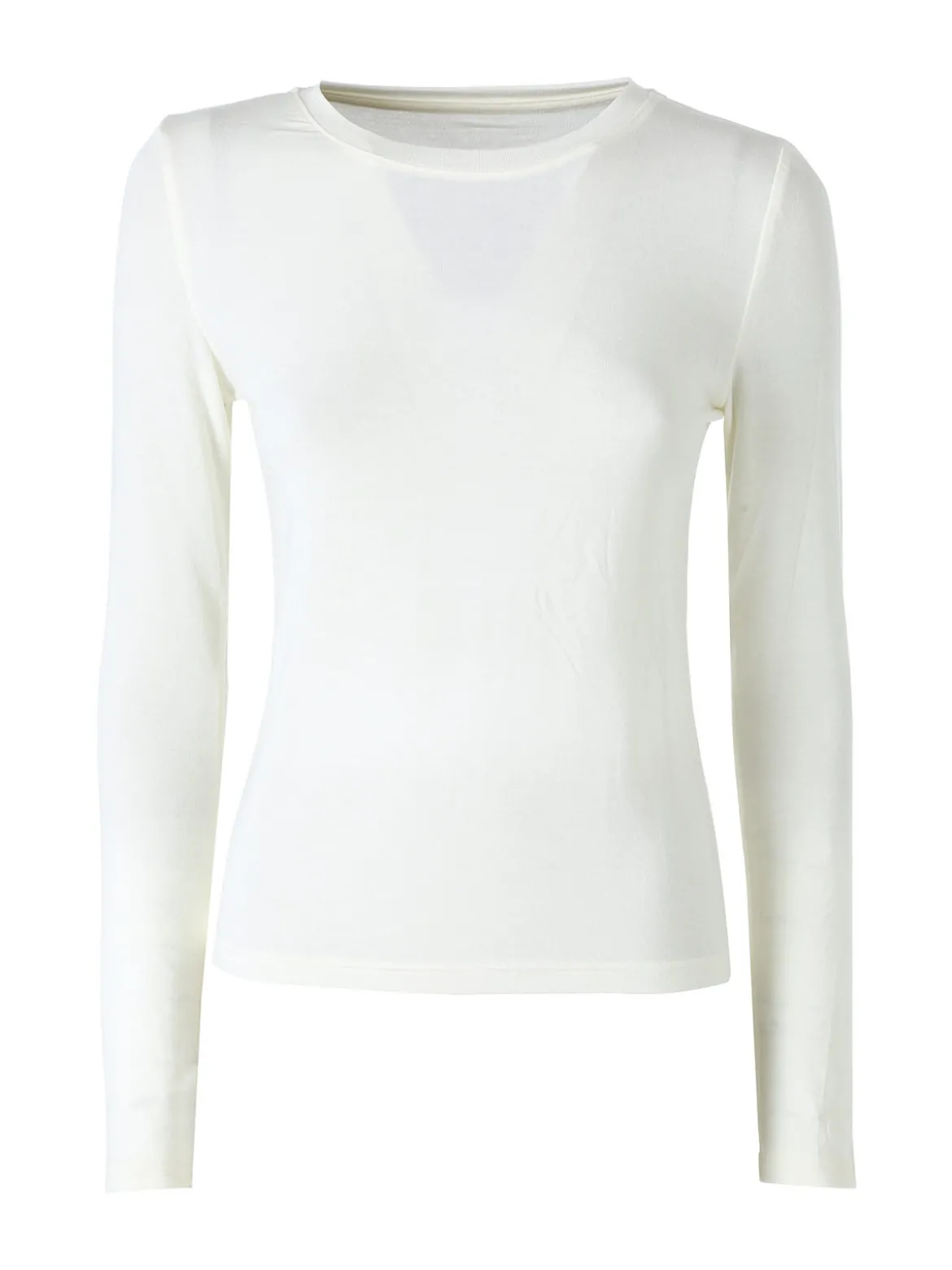 Solada T-shirt girocollo da donna a maniche lunghe - panna