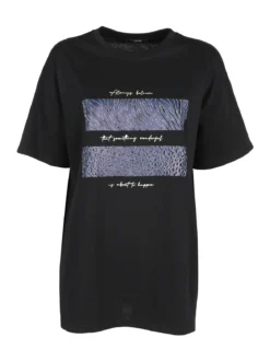 Solada T-shirt girocollo da donna con stampa e dettagli strass