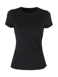 Solada T-shirt girocollo da donna in cotone elasticizzato - nero