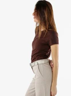 Solada T-shirt girocollo da donna in cotone - moro