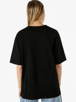 Solada T-shirt oversize da donna con lustrini e microborchie - nero