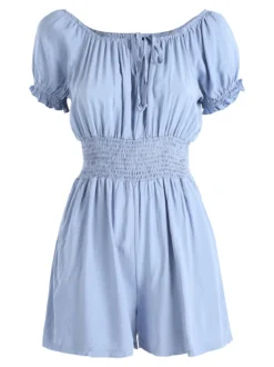 Solada Tuta jumpsuite corta da donna con scollo a barca - blu