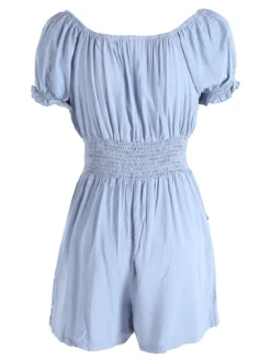 Solada Tuta jumpsuite corta da donna con scollo a barca - blu